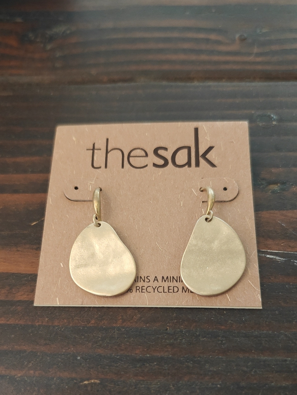 the sak Matte Gold Teardrop Dangle Earrings AA22 6774